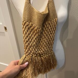 Gold Boho Crochet Bag